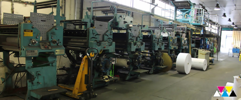 Рулонная офсетная машина Goss Community, рубка 578 мм (80-е…2011 год)